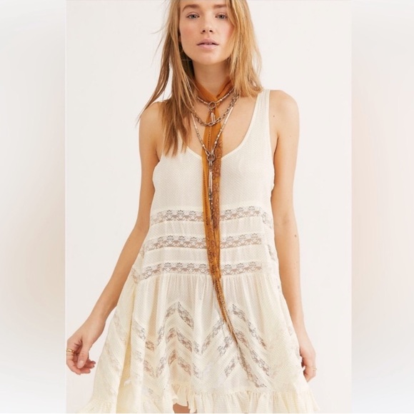 Free People Voile and Lace Trapeze Slip - Picture 2 of 12